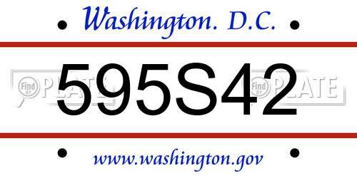 595S42 District Of Columbia License Plate