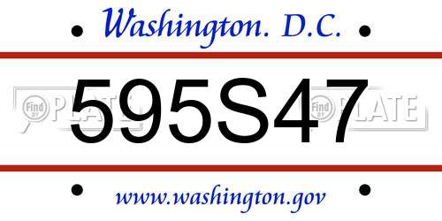 595S47 District Of Columbia License Plate