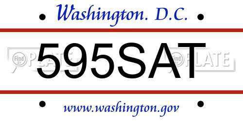 595SAT District Of Columbia License Plate