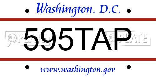 595TAP District Of Columbia License Plate
