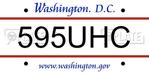 595UHC District Of Columbia License Plate