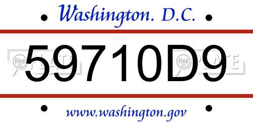 59710D9 District Of Columbia License Plate