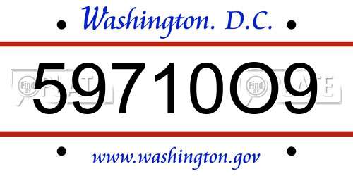 59710O9 District Of Columbia License Plate