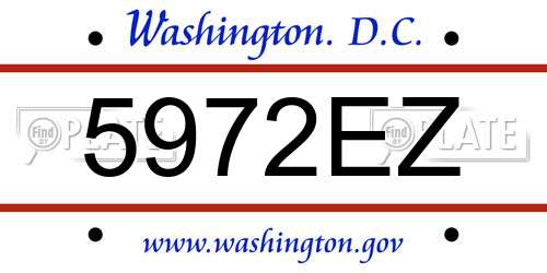 5972EZ District Of Columbia License Plate