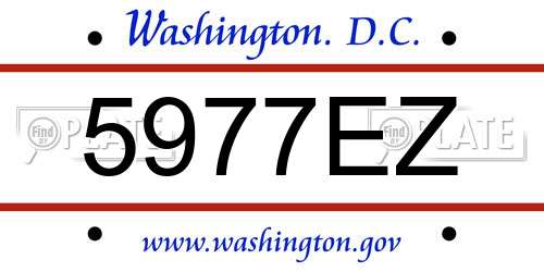 5977EZ District Of Columbia License Plate