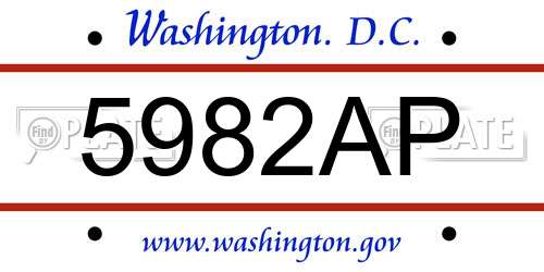 5982AP District Of Columbia License Plate