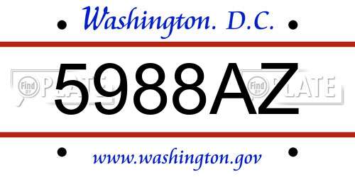5988AZ District Of Columbia License Plate