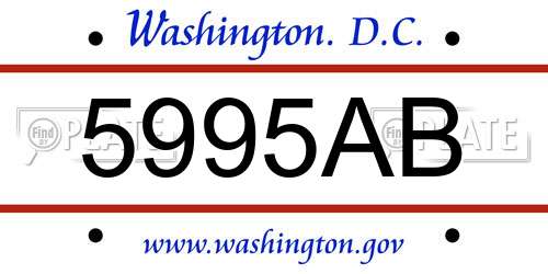 5995AB District Of Columbia License Plate
