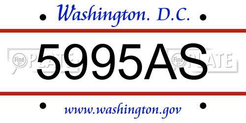 5995AS District Of Columbia License Plate