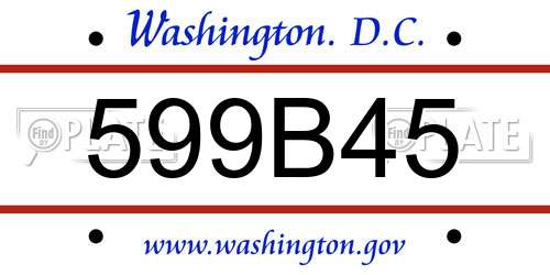 599B45 District Of Columbia License Plate