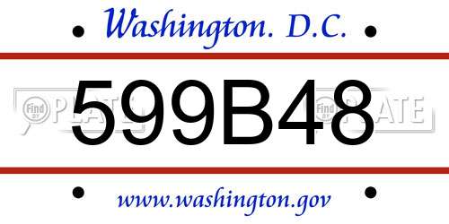 599B48 District Of Columbia License Plate