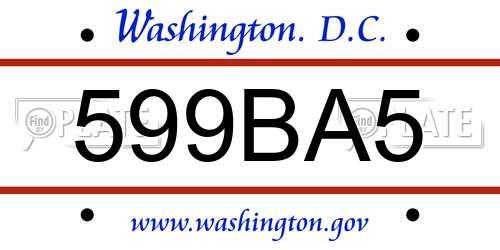 599BA5 District Of Columbia License Plate