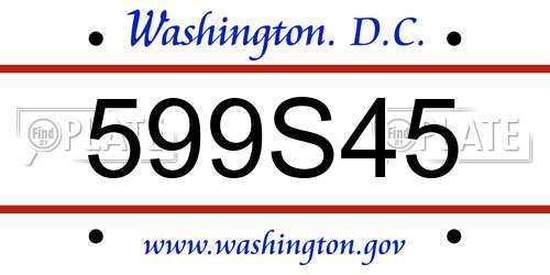599S45 District Of Columbia License Plate