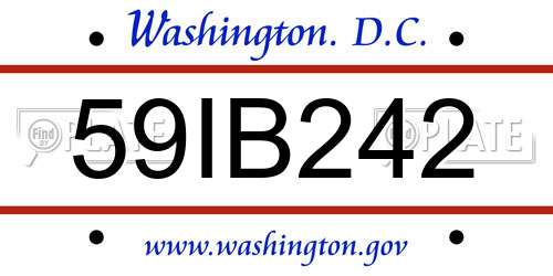 59IB242 District Of Columbia License Plate