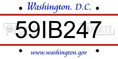 59IB247 District Of Columbia License Plate