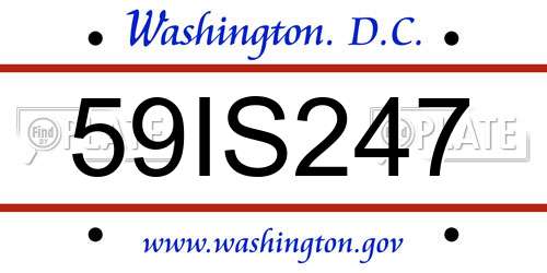 59IS247 District Of Columbia License Plate