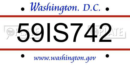 59IS742 District Of Columbia License Plate