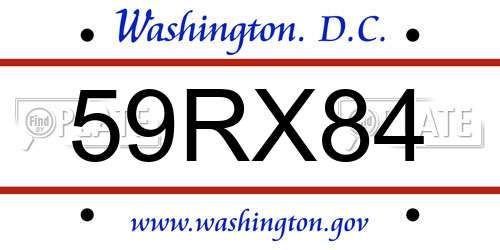 59RX84 District Of Columbia License Plate