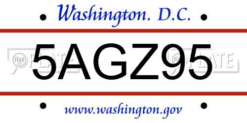 5AGZ95 District Of Columbia License Plate