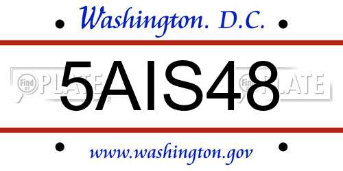 5AIS48 District Of Columbia License Plate