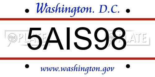 5AIS98 District Of Columbia License Plate