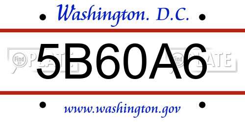 5B60A6 District Of Columbia License Plate