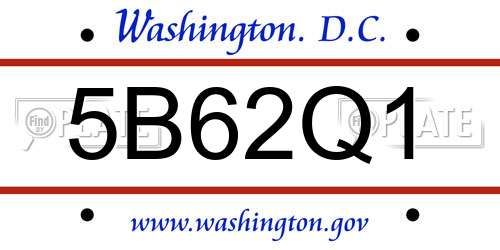 5B62Q1 District Of Columbia License Plate