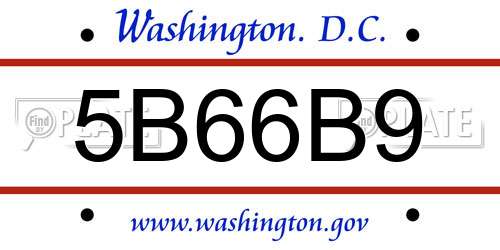 5B66B9 District Of Columbia License Plate