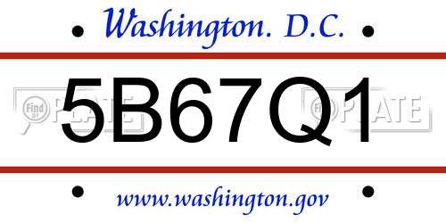 5B67Q1 District Of Columbia License Plate