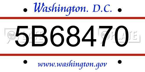 5B68470 District Of Columbia License Plate