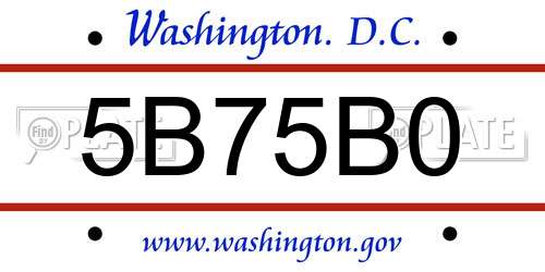 5B75B0 District Of Columbia License Plate