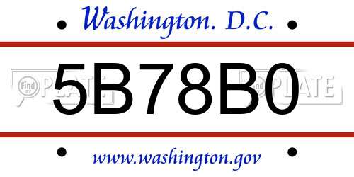5B78B0 District Of Columbia License Plate