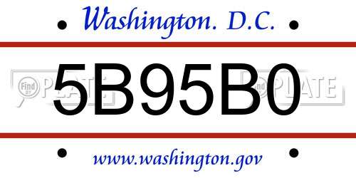 5B95B0 District Of Columbia License Plate