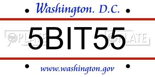 5BIT55 District Of Columbia License Plate