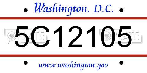 5C12105 District Of Columbia License Plate