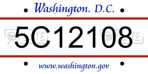 5C12108 District Of Columbia License Plate