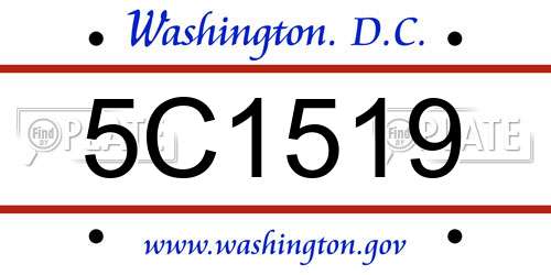 5C1519 District Of Columbia License Plate