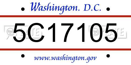 5C17105 District Of Columbia License Plate