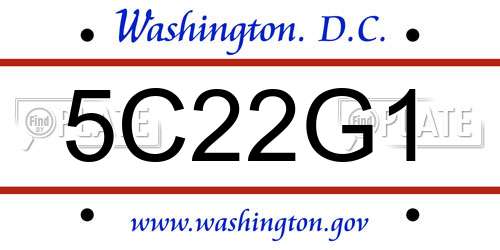 5C22G1 District Of Columbia License Plate