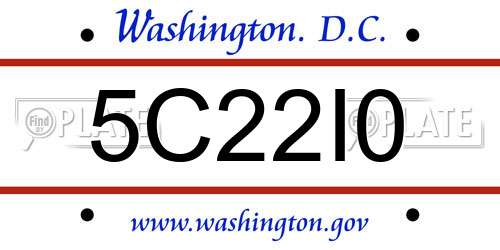 5C22I0 District Of Columbia License Plate