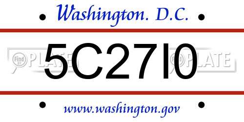 5C27I0 District Of Columbia License Plate