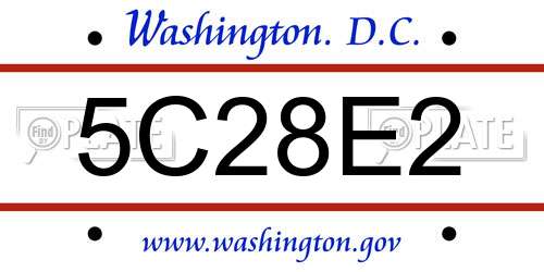 5C28E2 District Of Columbia License Plate