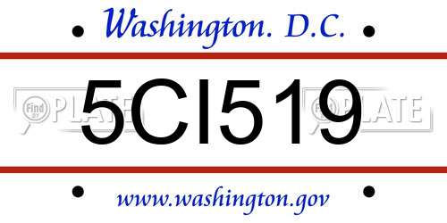 5CI519 District Of Columbia License Plate