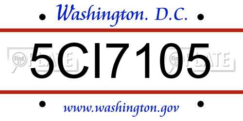5CI7105 District Of Columbia License Plate