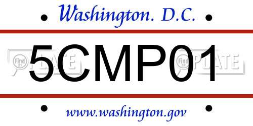 5CMP01 District Of Columbia License Plate