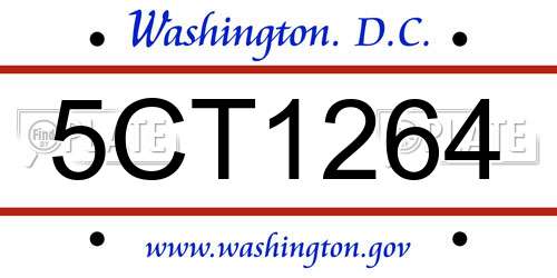 5CT1264 District Of Columbia License Plate