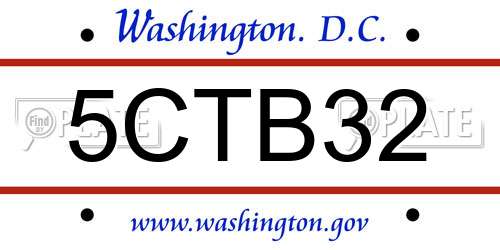 5CTB32 District Of Columbia License Plate