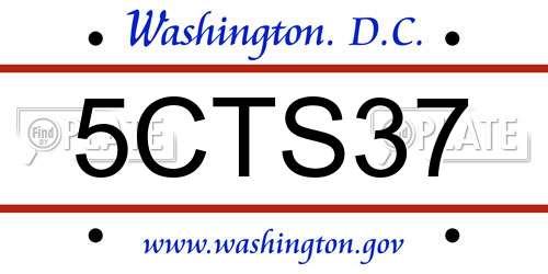 5CTS37 District Of Columbia License Plate