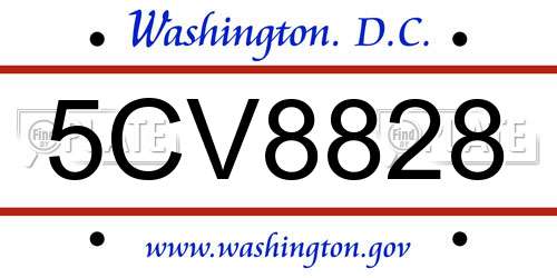 5CV8828 District Of Columbia License Plate