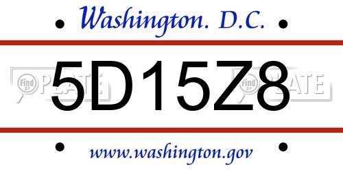 5D15Z8 District Of Columbia License Plate